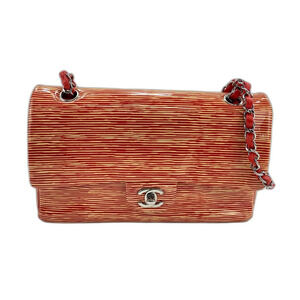Chanel striped shoulder bag, orange.